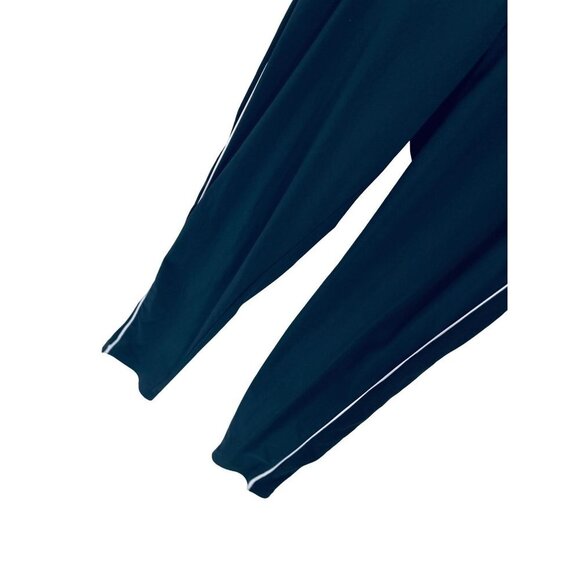 ATHLETA Pull-up Pants Navy Blue White Stripe Casual Travel Workout Size 8 - Picture 10 of 12